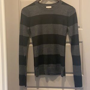 Gap Striped Sweater in Black and Charcoal Size S